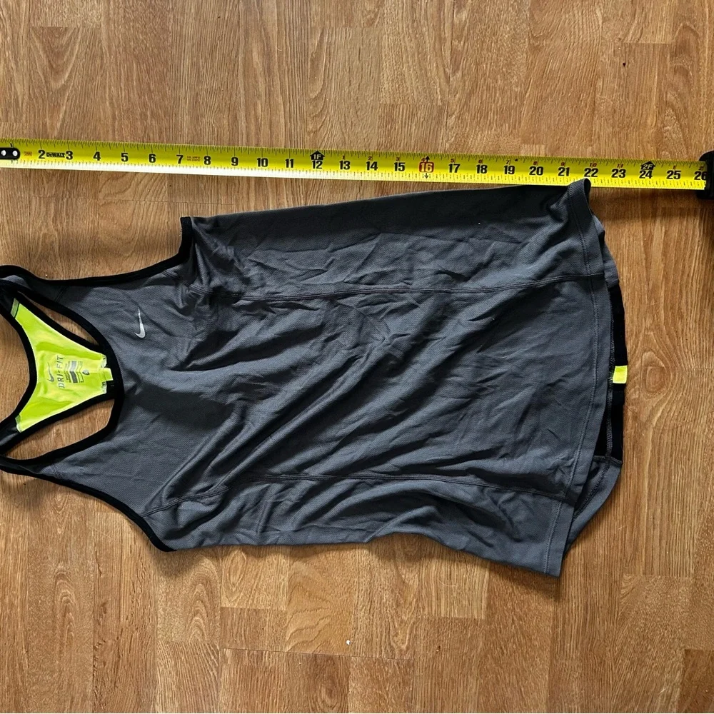 Nike grey and green dri-fit activewear tank top Size S